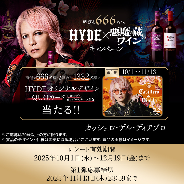 HYDE ワイン 黒ミサ 限定ボトル メルシャン ワイン 赤ワイン ギフト カッシェロ デル ディアブロ